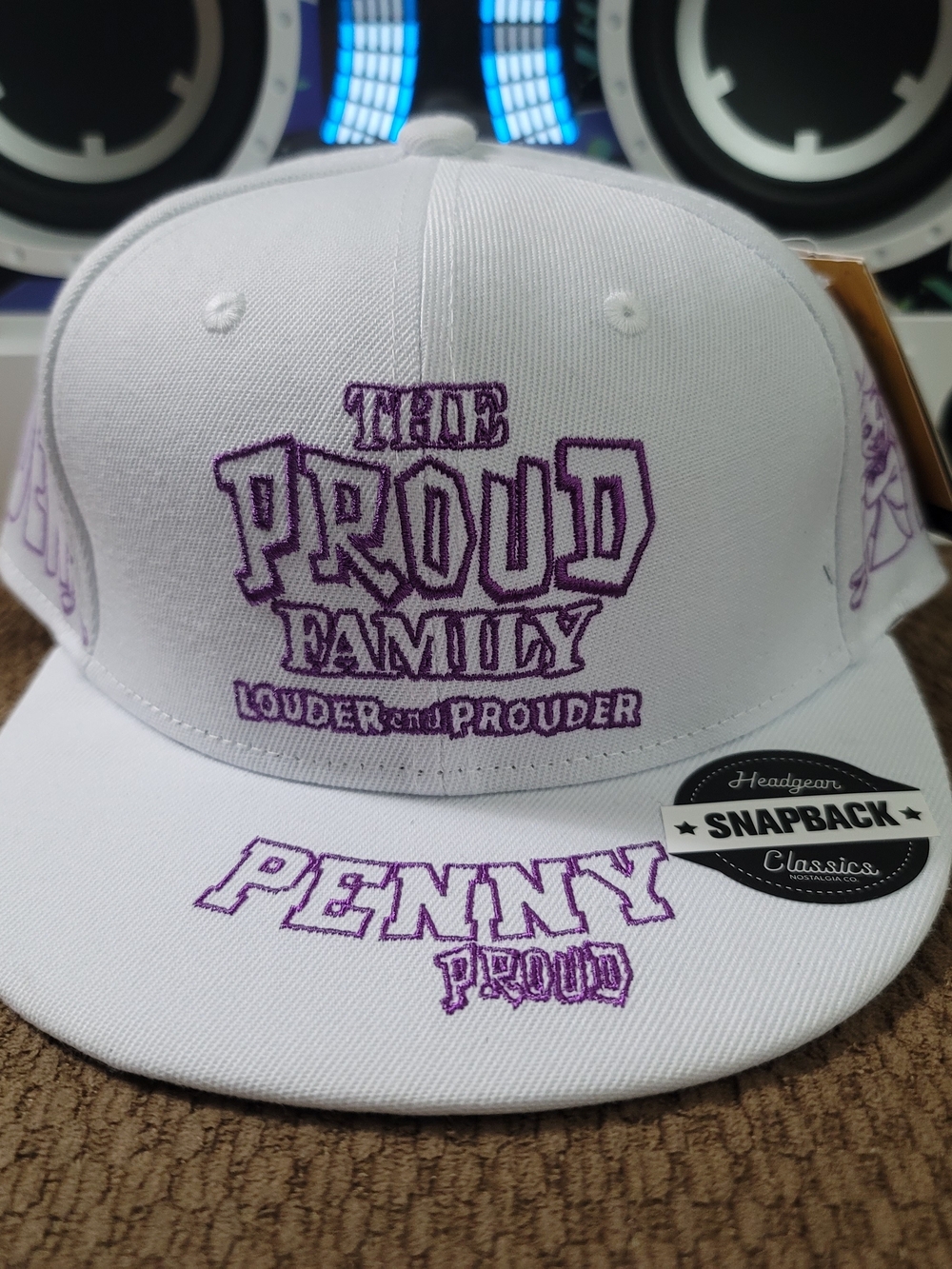 'The Proud Family' - White Snapback Hat with Purple Embroidery - New With Tags